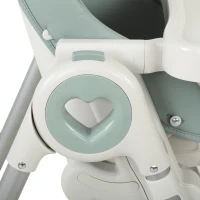 AIYAPLAY Trona Plegable para Bebés 6-36 Meses con Altura Regulable Doble Bandeja Lavable Ruedas Verde(m-7)