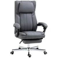 Vinsetto Chaise de bureau siège pivotant dossier inclinable hauteur réglable 65 x 61 x 105-113 cm gris(m-1)