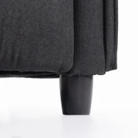 HOMCOM Sillón Masaje Reclinable Manual en Tejido Efecto Lino con Mando, Gris oscuro(m-11)