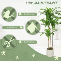 HOMCOM 120cm Artificial Dracaena Tree with Bendable Trunks - Green(m-5)