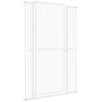 PawHut Barreira para Cães Extra Alta com Largura Ajustável 77-104 cm Barreira de Segurança para Cães e Gatos com 2 Extensões  Branco(m-11)