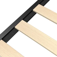 HOMCOM Estructura de Cama 90x200 cm con Cabecero y Piecero Base de Colchón con Space de Almacenamiento(m-14)