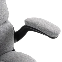 HOMCOM Cadeira de escritório massageadora e aquecedora, cadeira de escritório ergonómica com altura ajustável, função de balanço, cinza(m-7)