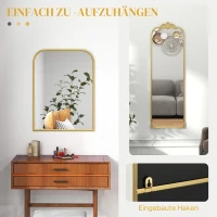 HOMCOM Wandspiegel, stijlvol, 60x3x87cm, Goudkleurig(m-5)