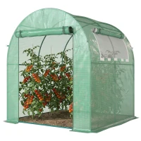 Outsunny Kas, Draagbaar Plantenhuis met Stalen Frame en Kunststof Bekleding, Groen(m-11)