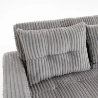 HOMCOM 2-zits slaapbank met cordbekleding, om te bouwen tot bed, 2 kussens, zijvakken, 157 x 190 cm, lichtgrijs(m-10)