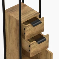 HOMCOM Freestanding Bathroom Cabinet, Tall Bathroom Storage Cabinet with Drawers and Shelves, Linen Storage, Brown(m-10)