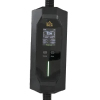 HOMCOM EV Charger 7kW Type 2 to CEE 32A Plug with UK Adapter, 10 m, 6-32A, Electric Car Charger w/ 1-12 h Time Delay(m-10)