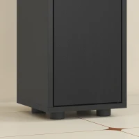 kleankin 180 cm smalle badkamerkast, toiletrolhouder met open vakken en 2 deuren, zwart(m-11)