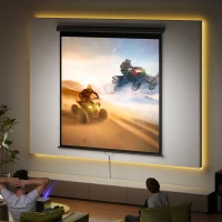 HOMCOM Écran de projection TV et Home Cinema de 99 Pouces vidéo projecteur 1:1 4K HD, 178L x 178H cm(m-2)