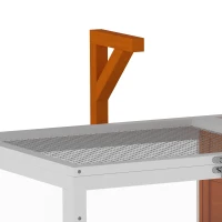 PawHut Houten schildpaddenhuis met hoofdruimte, zichtvenster, deksel, 104 x 53 x 82 cm, wit/oranje(m-12)