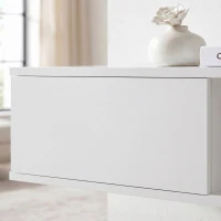 HOMCOM Mueble de TV Suspendido con Luces LED con Estantes Abiertos para Televisión 75 Pulgadas 177,8x30x18 cm Blanco(m-11)