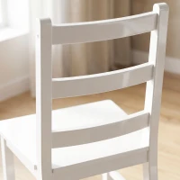 HOMCOM Juego de Comedor de 5 Pieces para 4 Personas Mesa Rectangular y Sillas de Madera Maciza para Espacios Pequeños Blanco(m-7)
