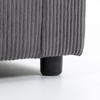 HOMCOM 2 Seater Sofa, Corduroy Small Couch with Spring Cushion, Wide and Deep Seat, Dark Grey(m-11)