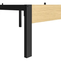 HOMCOM Estructura de Cama 90x200 cm con Cabecero y Piecero Base de Colchón con Space de Almacenamiento(m-13)