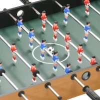 HOMCOM Mesa Multijuegos 4 en 1 con Futbolín Billar Hockey de Mesa y Ping-pong para Niños y Adultos 107x61x84,5 cm Natural(m-8)