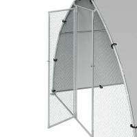 PawHut Grande recinto para galinhas exterior 5,75m², teto anti-UV, aço galvanizado, porta trancável(m-4)