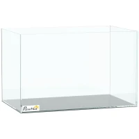 PawHut Fish Tank Bare Glass for DIY Glass Aquarium with Protective Base Mat 24L Transparent for Fish Shrimps(m-1)