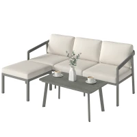 Outsunny Set de Grădină din 3 Piese, Mobilier de Exterior, Maro(m-11)