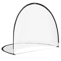 HOMCOM Baliza de Futebol sistema Pop Up com saco de transporte e estacas de fixação dim. 247L x 203l x 201,5H cm preto e branco(m-1)