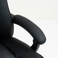 HOMCOM Cadeira de escritório ergonômica, cadeira reclinável com apoio para os pés, altura ajustável, giratória 360°, preto(m-7)