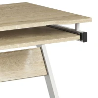 HOMCOM Escritorio para Ordenador con 4 Ruedas Bandeja Deslizante para Teclado Color Roble(m-9)