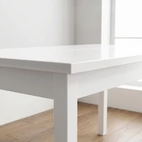 HOMCOM Juego de Comedor de 5 Pieces para 4 Personas Mesa Rectangular y Sillas de Madera Maciza para Espacios Pequeños Blanco(m-6)
