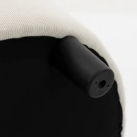 HOMCOM Fauteuil met opbergpoef, cordbekleding, omsluitende leesstoel met verstelbare hoofdsteun, brede zitting, crèmewit(m-13)