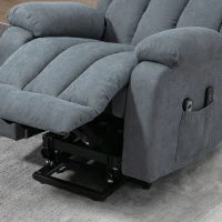 HOMCOM Sillón Eléctrico Elevador Reclinable 135° en Tejido Efecto Lino con Reposapiés Gris(m-12)
