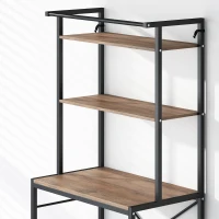 HOMCOM Wasmachinerek badkamer met droogstang, 3 niveaus, 67 x 40 x 161,8 cm, bruin(m-10)
