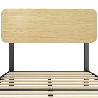 HOMCOM Estructura de Cama 90x200 cm con Cabecero y Piecero Base de Colchón con Space de Almacenamiento(m-10)