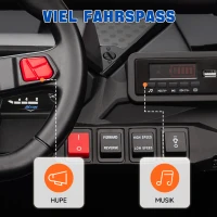 AIYAPLAY Carro infantil UTV elétrico, 5-7 km/h, 2 lugares, controlo remoto, música, luzes, 1h de autonomia, Azul(m-4)