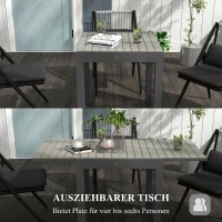 Outsunny Tuintafel Outdoor-Tafel, weerbestendig, 162 x 80 x 75 cm, Grijs(m-4)