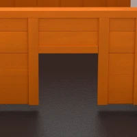 PawHut Houten schildpaddenhuis met hoofdruimte, zichtvenster, deksel, 104 x 53 x 82 cm, wit/oranje(m-10)