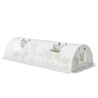 Outsunny Foliekas, Mini-Tunnelkas met Net-Vensters, UV-bestendig, Kunststof-Folie, 200 x 80 x 45 cm, Wit(m-14)