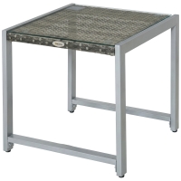 Outsunny Tuinbijzettafel, rotan tafel, poly-rotan tuintafel, onderhoudsvriendelijke tuinmeubelen