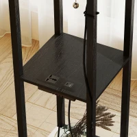 HOMCOM LED vloerlamp met planken, dimbaar, kettingschakelaar & stekkerdoos, zwart(m-10)