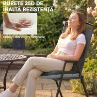 Outsunny Pernă de Scaun pentru Exterior, 39,5x39,5cm, Gri Închis(m-6)