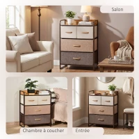 HOMCOM Meuble de Rangement chiffonnier 4 tiroirs en Tissu 58 x 29 x 78,5 cm multicolore(m-7)