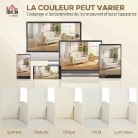 HOMCOM Canapé 2 places en velours côtelé, canapé de salon moderne 134 cm, assise rembourrée, coussin à ressorts, crème(m-6)