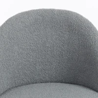 HOMCOM Cadeira de Escritório Giratória em Pelo Teddy, Altura Ajustável, Rodízios, Espuma de Alta Resiliência, Cinza(m-7)