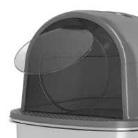 PawHut Maison de Toilette pour Chat Bac à Litière Fermé, Nettoyage facile, Bac Acier Inoxydable, 52,4x41,3x39,9cm, gris foncé(m-10)