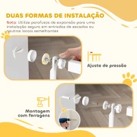 PawHut Barreira para Cães Extra Alta com Largura Ajustável 77-104 cm Barreira de Segurança para Cães e Gatos com 2 Extensões  Branco(m-6)