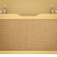 HOMCOM Baúl de Almacenaje 136L Banco de Almacenaje con Panel de Ratán Tapa Brazos de Soporte para Recibidor 100x40x45cm Roble(m-14)