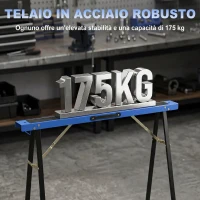 HOMCOM Set di 2 Cavalletti da Lavoro Pieghevoli con Superficie Antiscivolo in EVA per Lavori di Segatura, Blu e Nero(m-4)