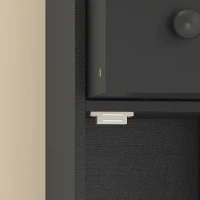 kleankin 180 cm smalle badkamerkast, toiletrolhouder met open vakken en 2 deuren, zwart(m-12)