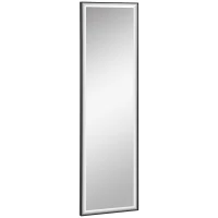 HOMCOM Specchio da Parete con pellicola di sicurezza e cornice in lega di alluminio, 120x35 cm, Nero(m-1)