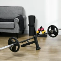 SPORTNOW Macaco para Halteres Suporte de Barra em Aço com Pega Antiderrapante para Musculação em Casa Carga Máx. 200 kg(m-6)