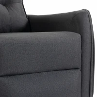 HOMCOM Sillón Masaje Reclinable Manual en Tejido Efecto Lino con Mando, Gris oscuro(m-12)