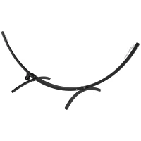 Outsunny Suporte para rede em metal com rodas, pé de rede carga máxima 150 kg com correntes e ganchos 337 x 118 x 118 cm preto(m-7)